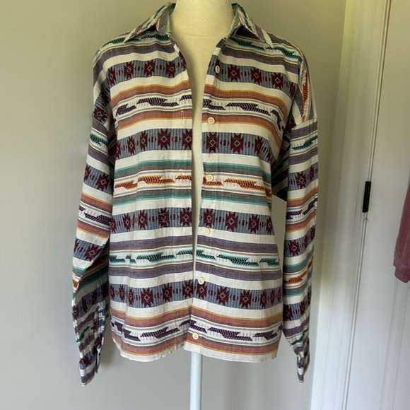 Vintage Chic Western Aztec Cowgirl Button Front Shirt - Picture 12 of 12
